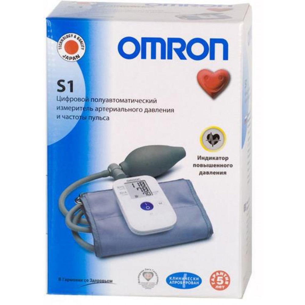 omron измеритель артериального давления и частоты пульса п/автомат s1/hem-4030-ru