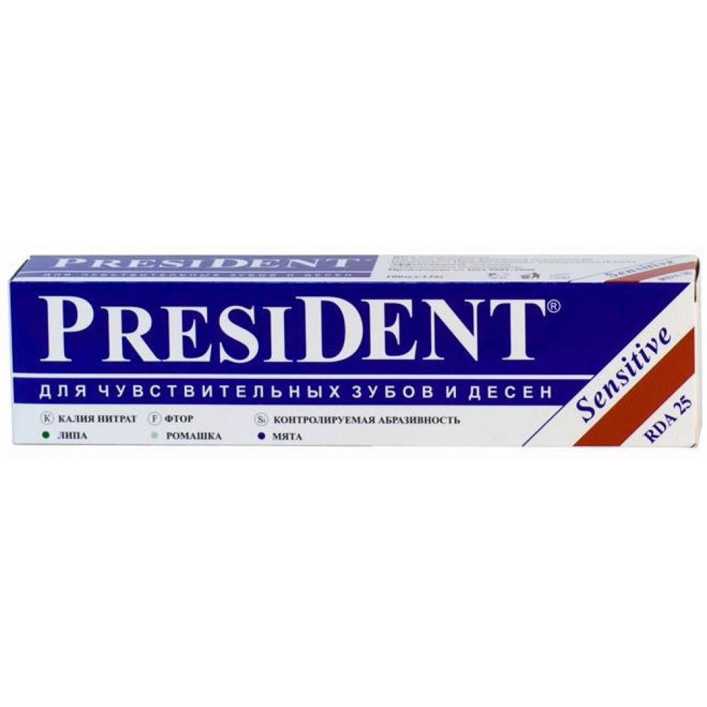 president sensitive паста зубная 100мл